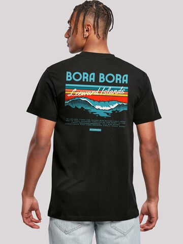 F4NT4STIC Shirt 'Bora Bora Leewards Island' in Zwart: voorkant