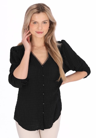 Chemisier Usha en noir : devant