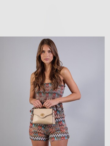 The Bridge Crossbody Bag in Beige: front
