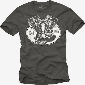 MAKAYA Shirt 'Panhead' in Grey: front