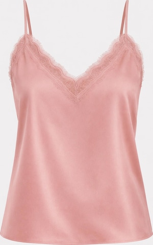 Worldclassca Top 'Spaghetti Lace Trim Top' in Pink: front