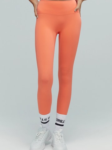 DRILLS Apparel Skinny Leggings 'ACTIVE Scrunch Leggings' in Orange