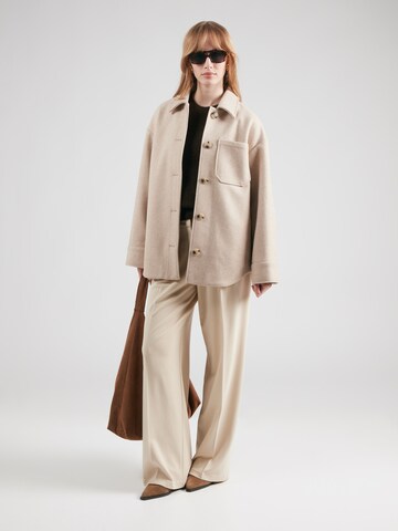Wide Leg Pantalon à plis TOM TAILOR en beige