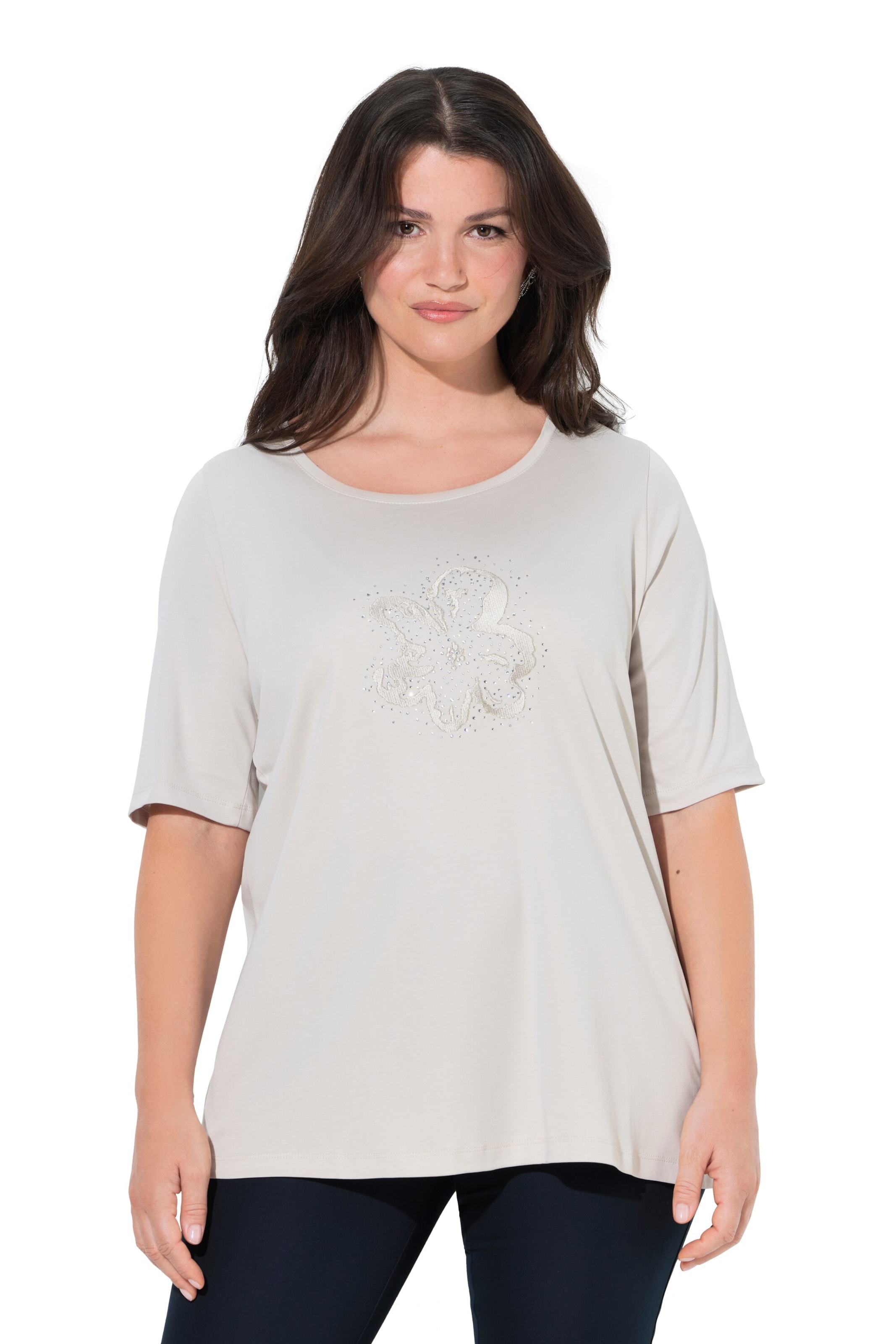 Ulla Popken Shirt in Grijs: voorkant