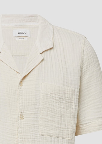 s.Oliver Comfort fit Button Up Shirt in Beige