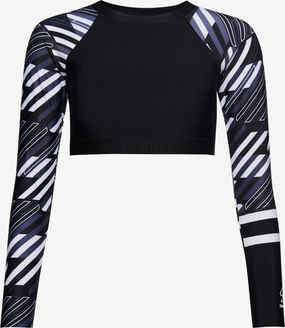 Superdry Tankinitop 'Rashie' in de kleur Smoky blue / Zwart / Wit, Productweergave