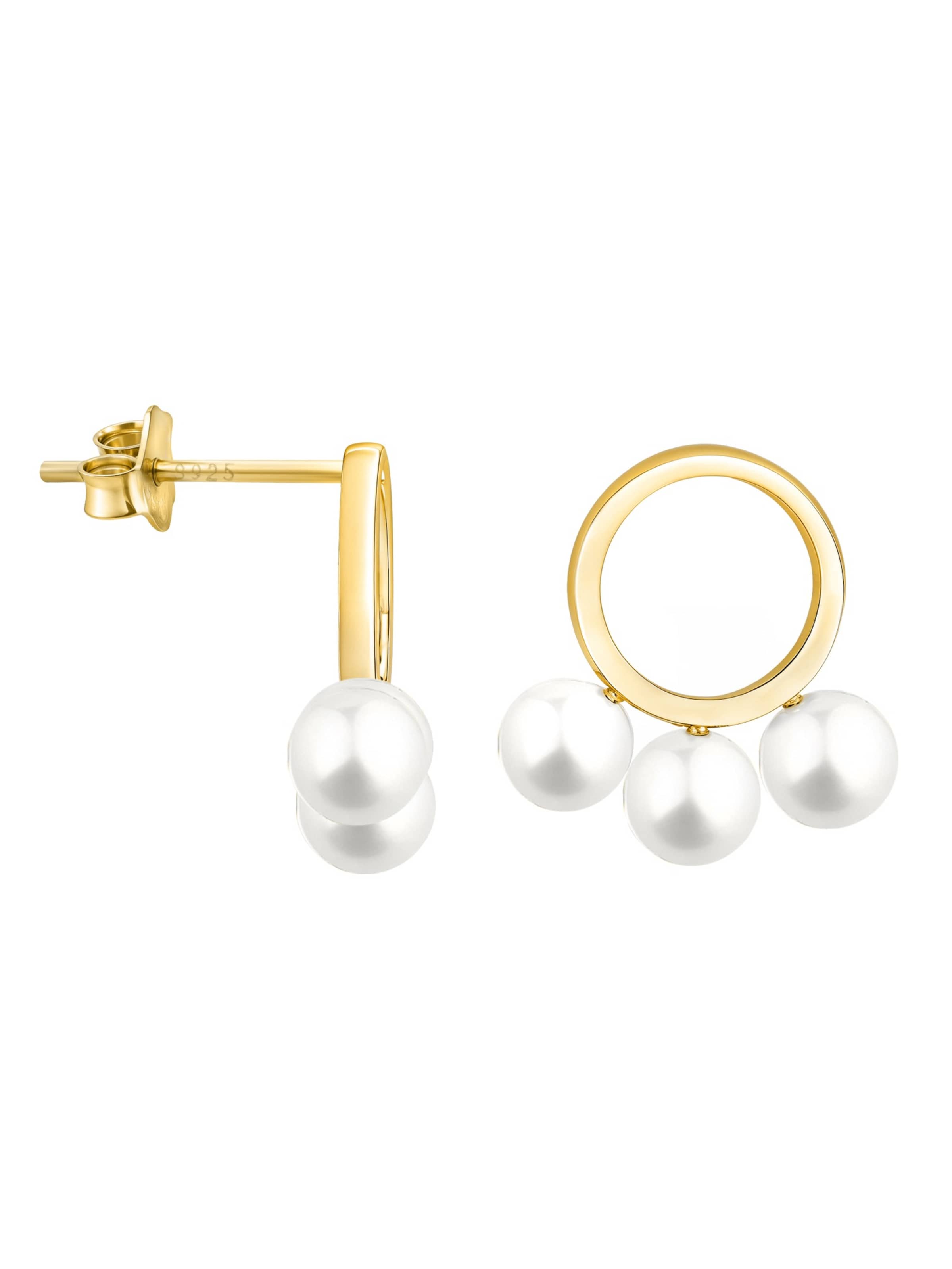 Sofia Milani Ohrringe 'Circle Pearl'‌‌‌‌‌‌ in Gold: Vorderseite