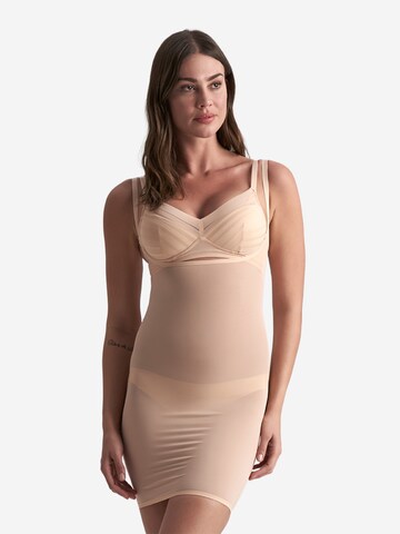 Bye Bra Miederkleid 'Powermesh Open Bust Dress' in Beige: Vorderseite