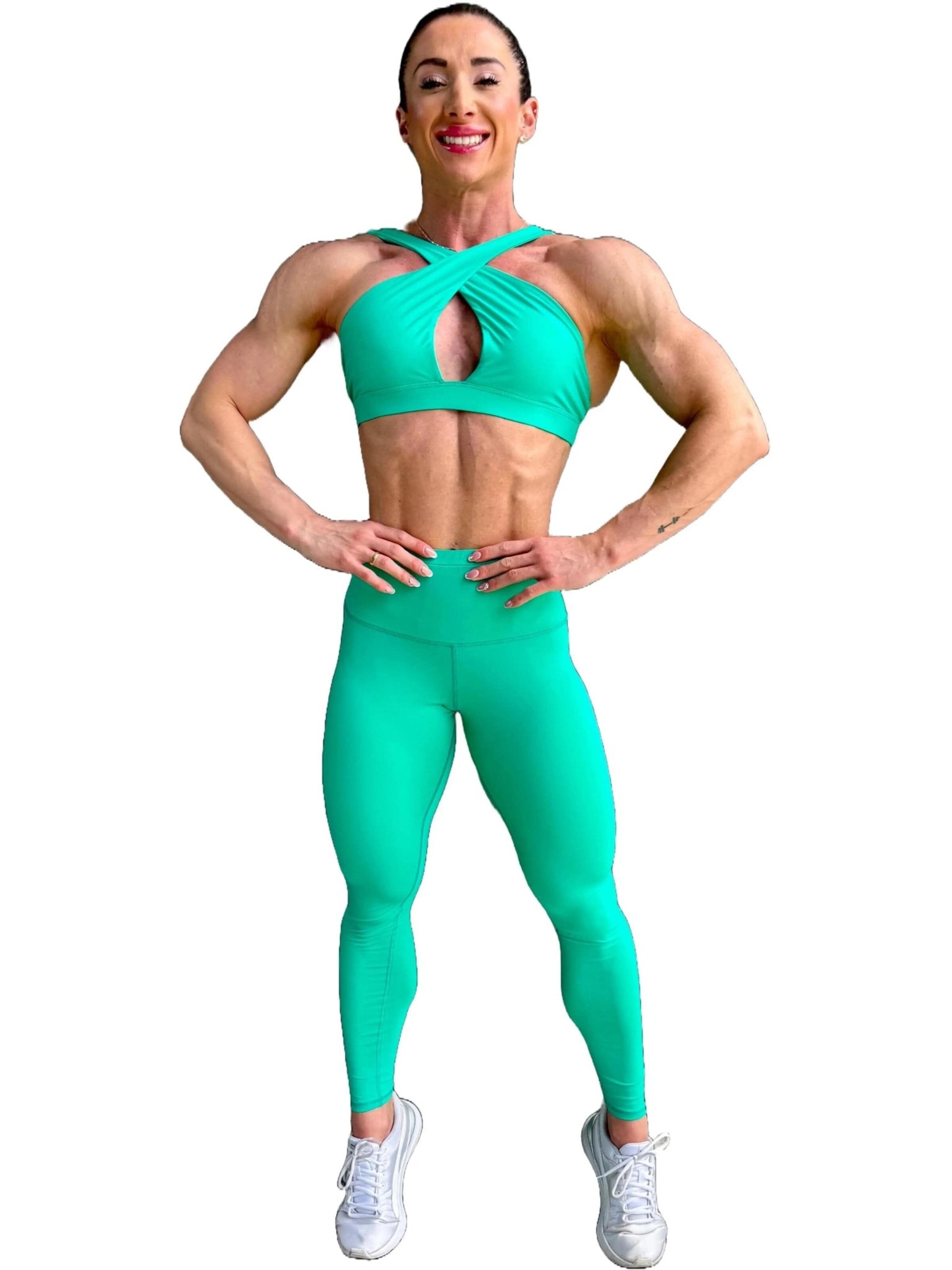 LUXFEEL - Skinny Leggings 'Leggings mit hoher Taille Myself' en verde