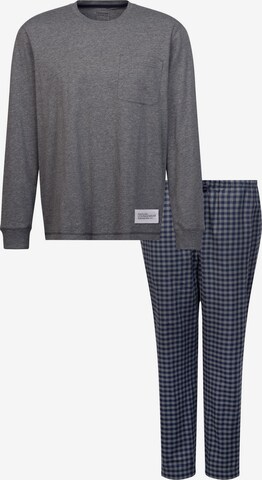 Pyjama long 'Schwarze Rose' SEIDENSTICKER en gris : devant