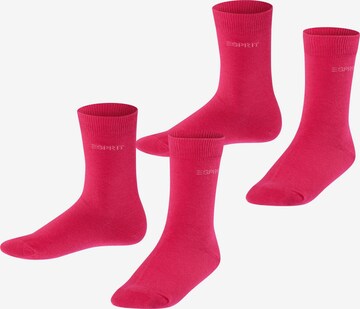ESPRIT Socks 'Foot Logo 2-Pack' in Red: front