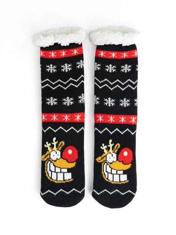 United Labels Socken 'Hüttensocken Ralph Ruthe Rentier Rudi'‌‌‌‌‌ in Schwarz