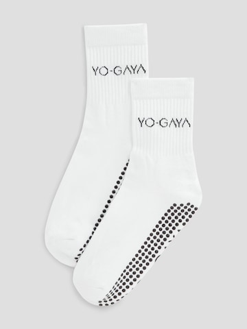 YO-GAYA Athletic Socks 'Socks - Pilates' in White: front