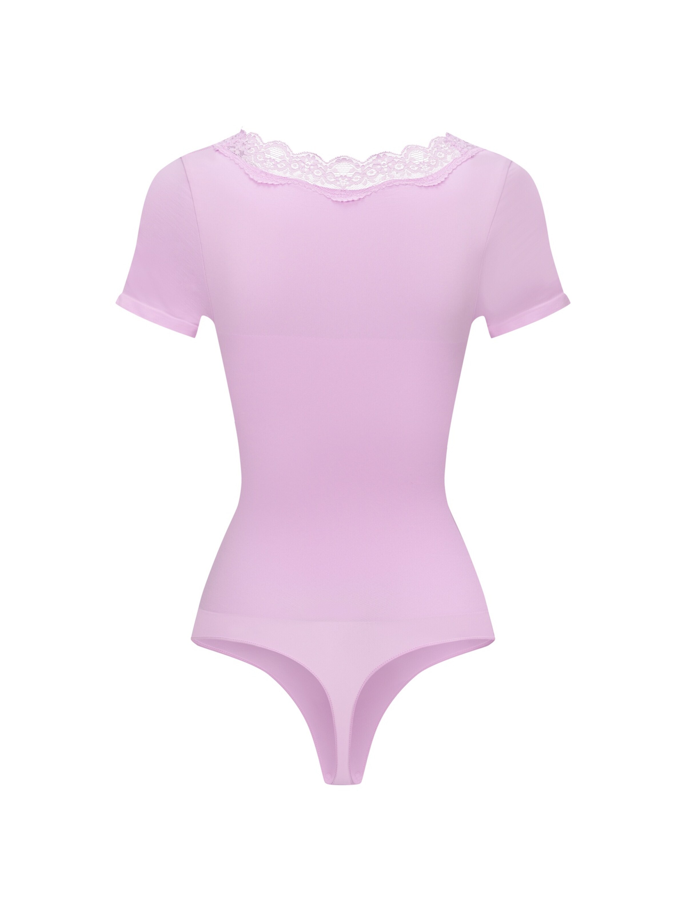 cfab - Body modelador 'Lace T-Shirt Bodysuit Sculpting Shapewear with String' em roxo