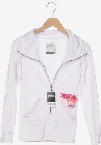ESPRIT Sweatshirt & Zip-Up Hoodie in XS in White: front
