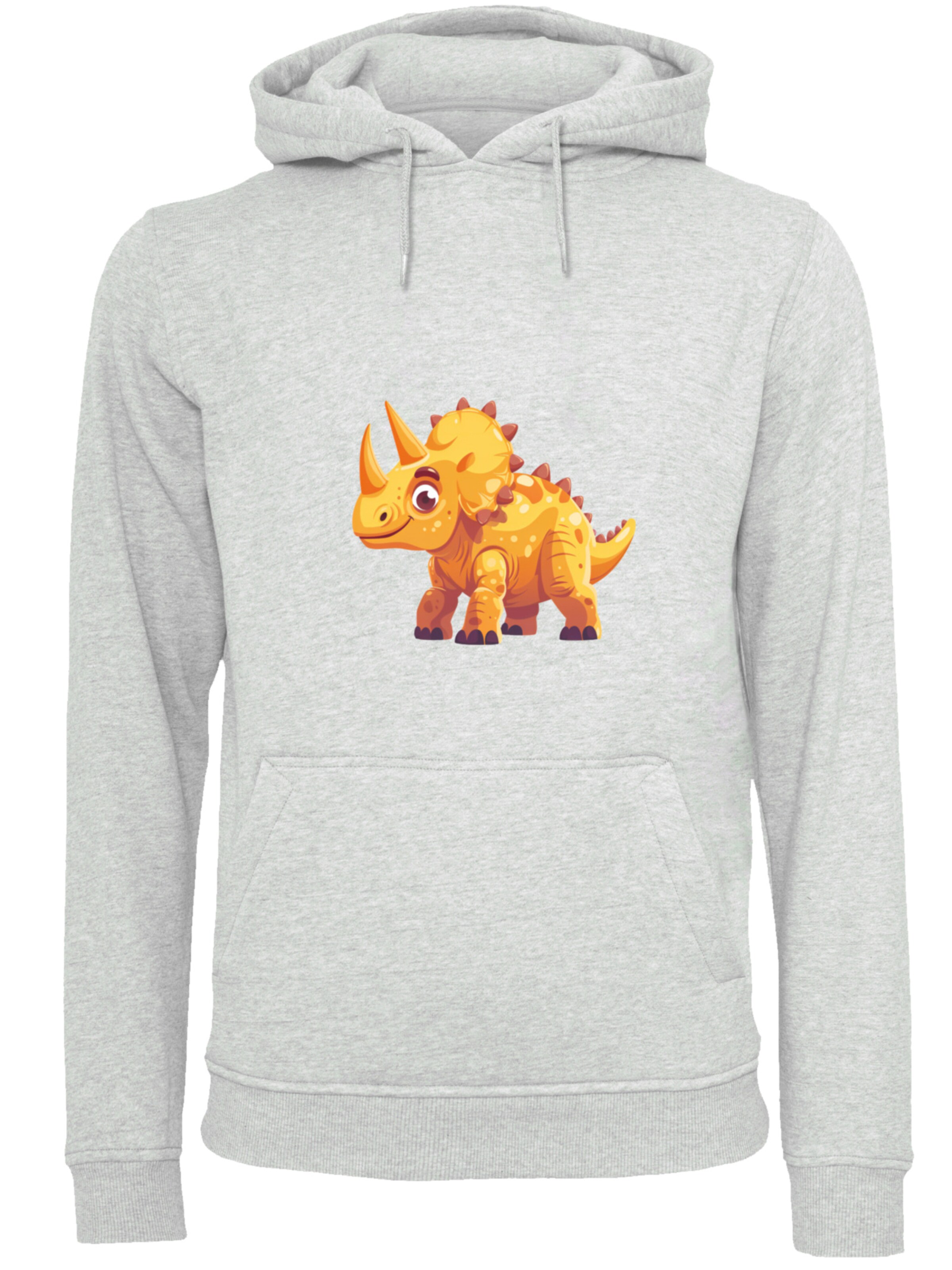 F4NT4STIC Sweatshirt 'Süßer Triceratops Dinosaurier' in Grey: front