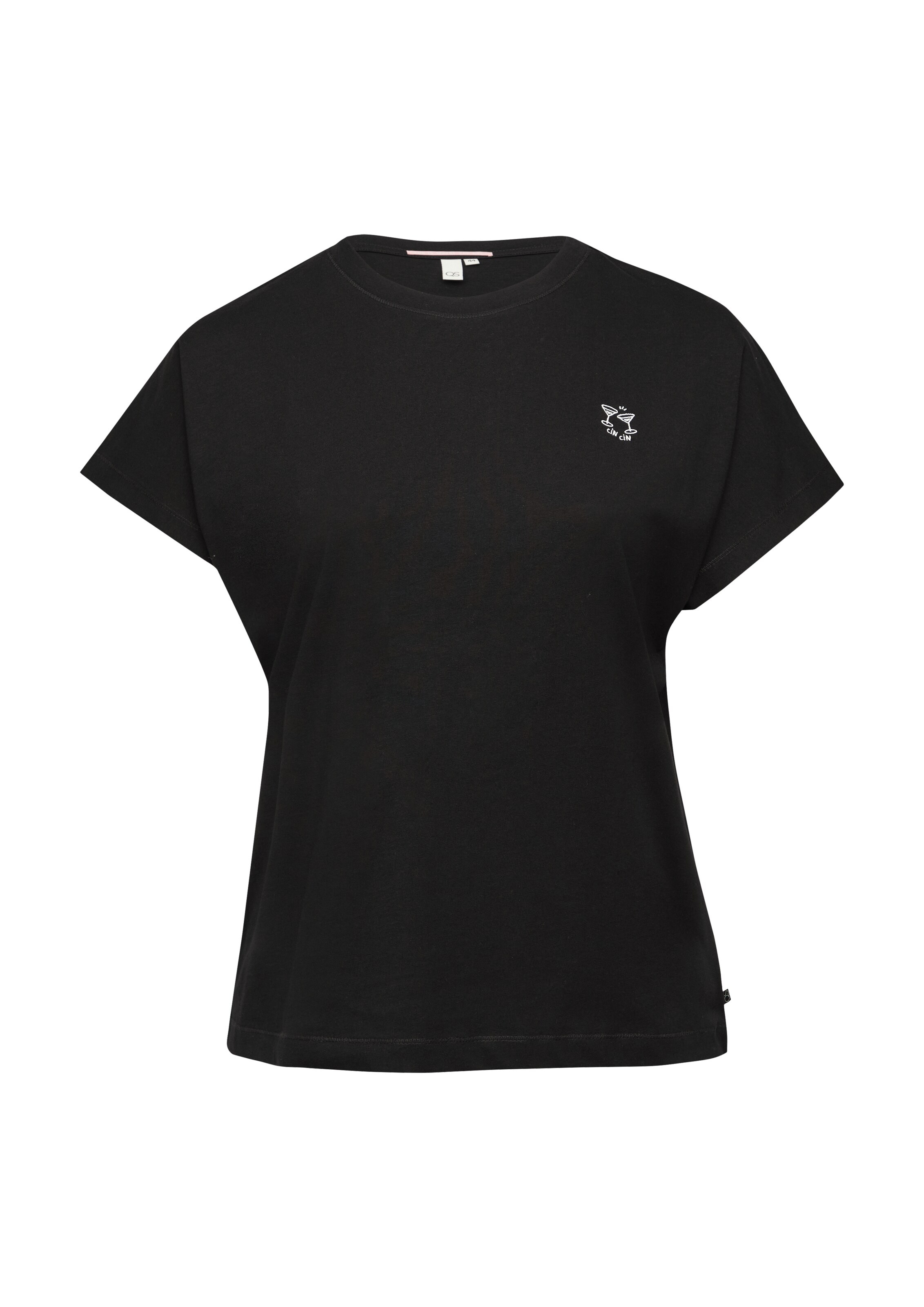 T-shirt QS en noir : devant
