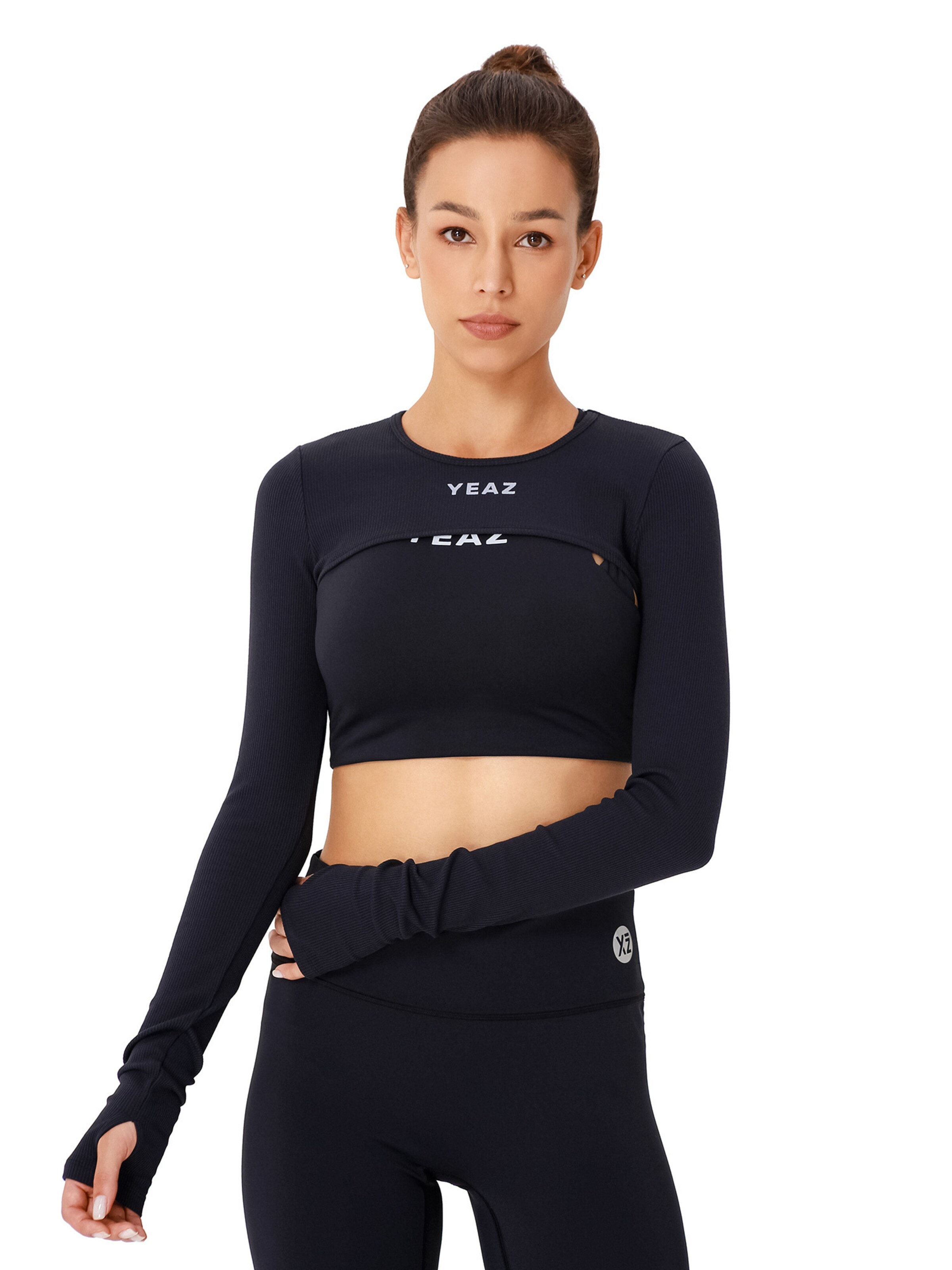 YEAZ Спортивный топ 'Truth' в Черный: спереди