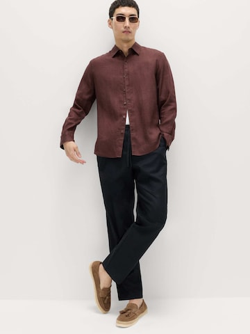 Coupe regular Chemise Marks & Spencer en marron : devant