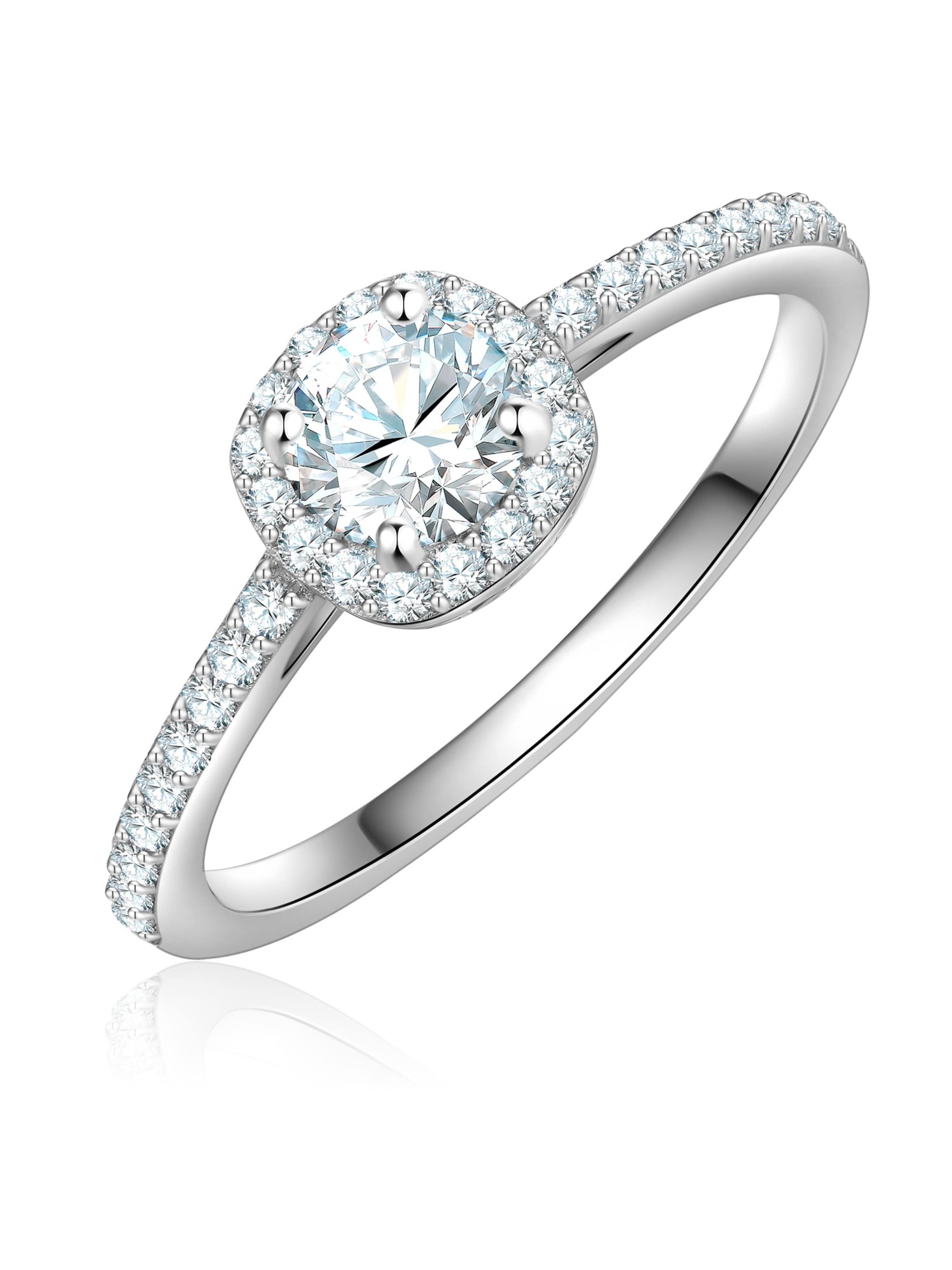 Trilani Bague en argent / blanc, Vue avec produit