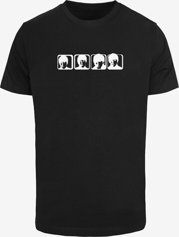 Maglietta 'Beatles - Four Heads 2' di Merchcode in nero: frontale