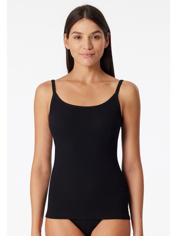 SCHIESSER Top 'Pure Rib' in Black: front