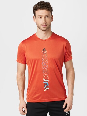 ADIDAS TERREXTehnička sportska majica 'Terrex Agravic' - crvena boja: prednji dio