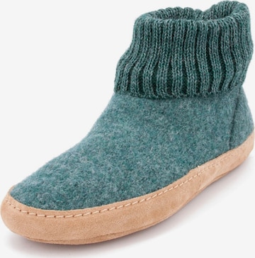 Gottstein Hausschuh 'Hüttenschuhe Dakota' in Grün: Vorderseite
