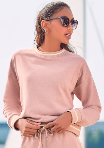 LASCANA Sweatshirt in Pink: front