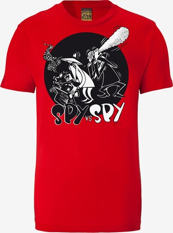 LOGOSHIRT Shirt 'Mad - Spy vs Spy' in Red: front