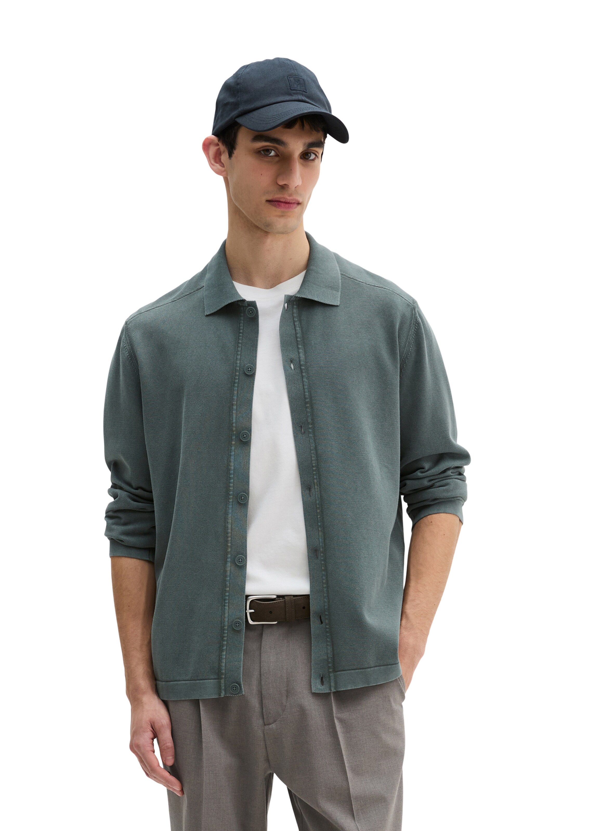 Marc O'Polo Knit Cardigan in Grey: front