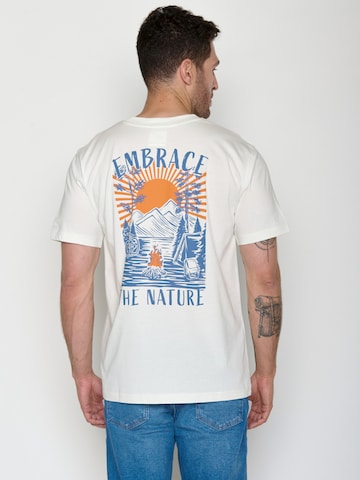 T-Shirt 'Fusion Embrace Nature' GREENBOMB en blanc
