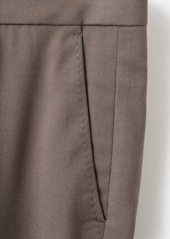 MANGO MAN Regular Pleat-Front Pants 'Savoir' in Brown