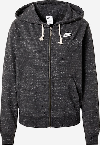 Nike Sportswear Zip-Up Hoodie in Black: front