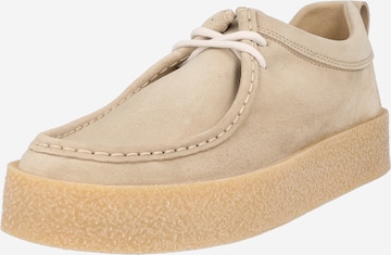 Tommy Jeans Lace-Up Shoes in Beige: front