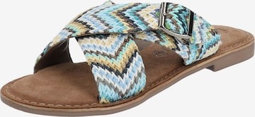 LAZAMANI Mules in Blue: front
