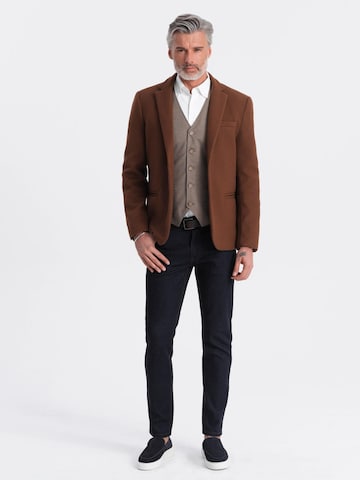 Coupe regular Veste de costume Ombre en marron