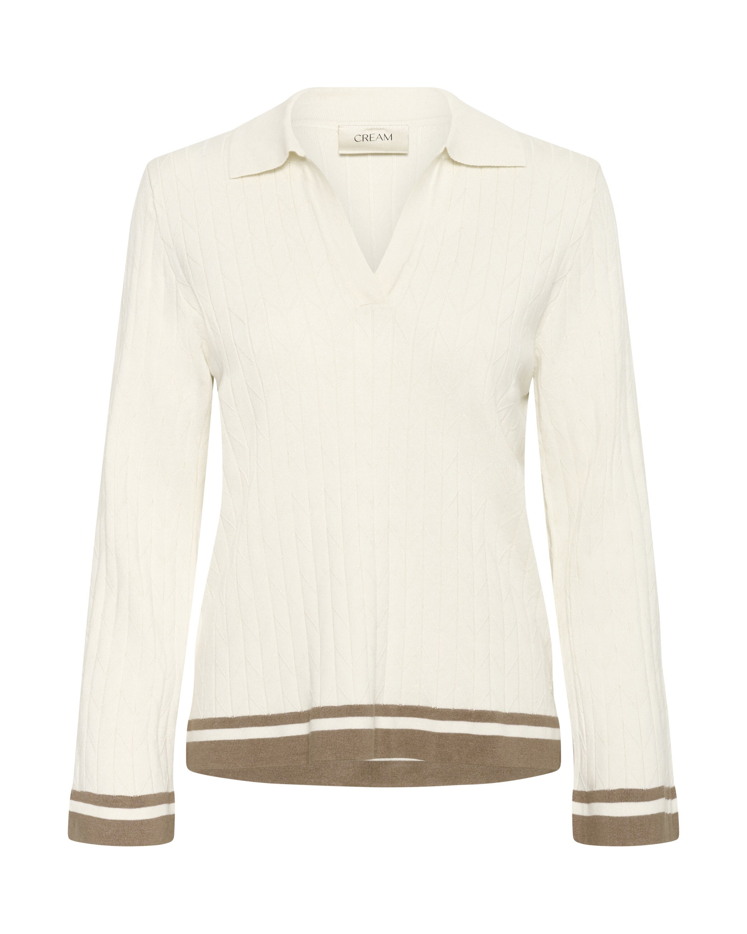 Cream Sweater 'Villea' in White: front