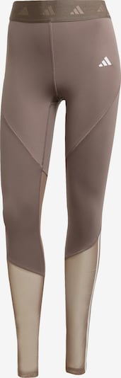 ADIDAS PERFORMANCE Urheiluhousut 'Hyperglam' värissä suklaa / valkoinen, Tuotenäkymä