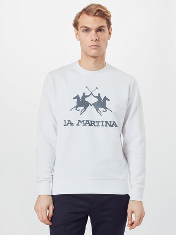 La Martina Sweatshirt in Wit: voorkant