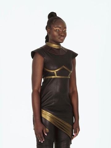 Haut 'Dark Queen Long Top Asymetric' Vibranyum en noir : devant