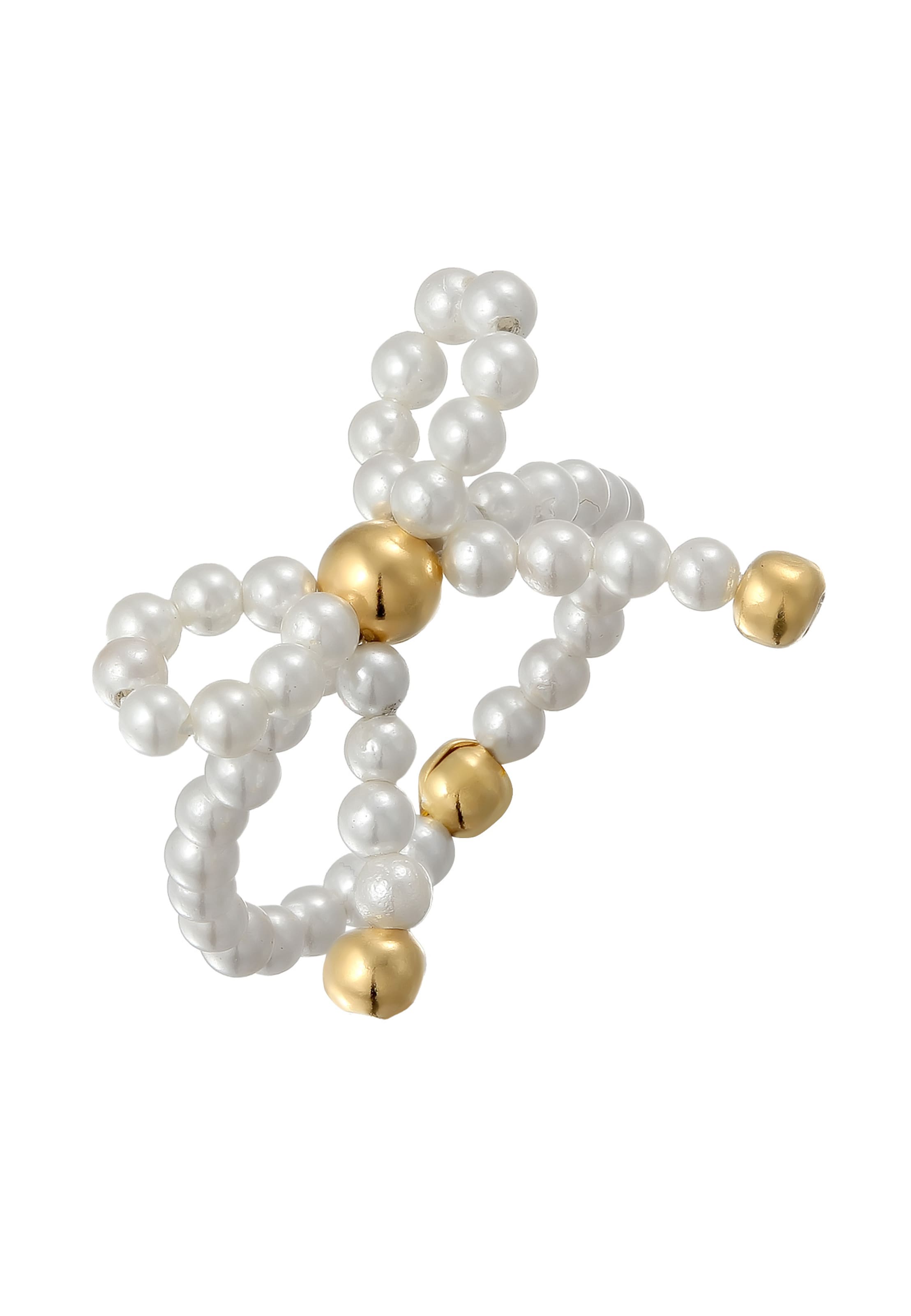 Bague 'Schleife' ELLI PREMIUM en blanc : devant