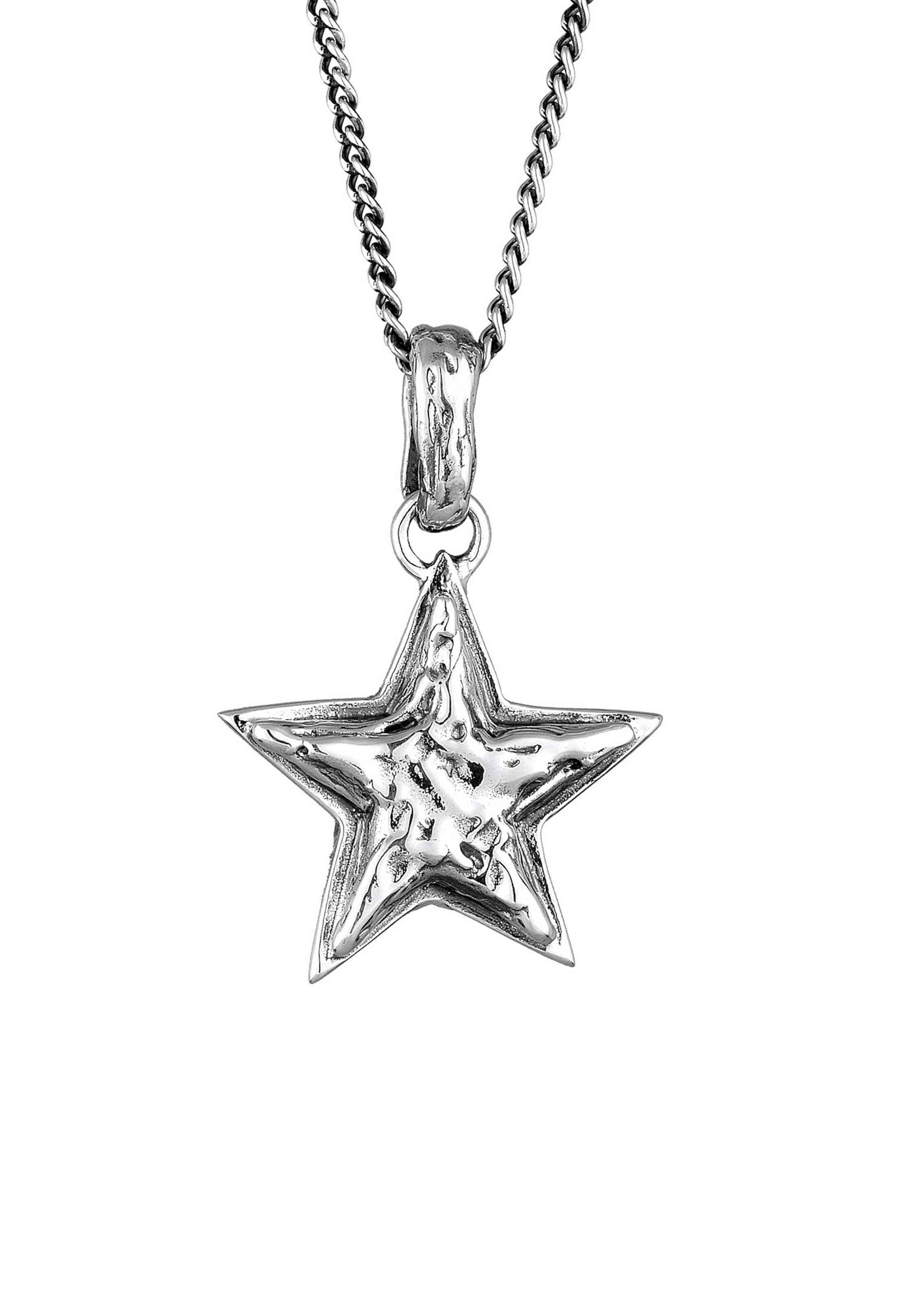 KUZZOI Ketting 'Stern' in Zilver: voorkant