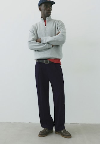 Pull&Bear Wide Leg Bukser med fals i blå