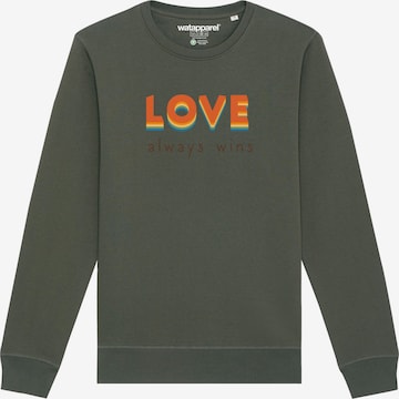 Sweat-shirt ' Love always wins ' Watapparel en vert : devant