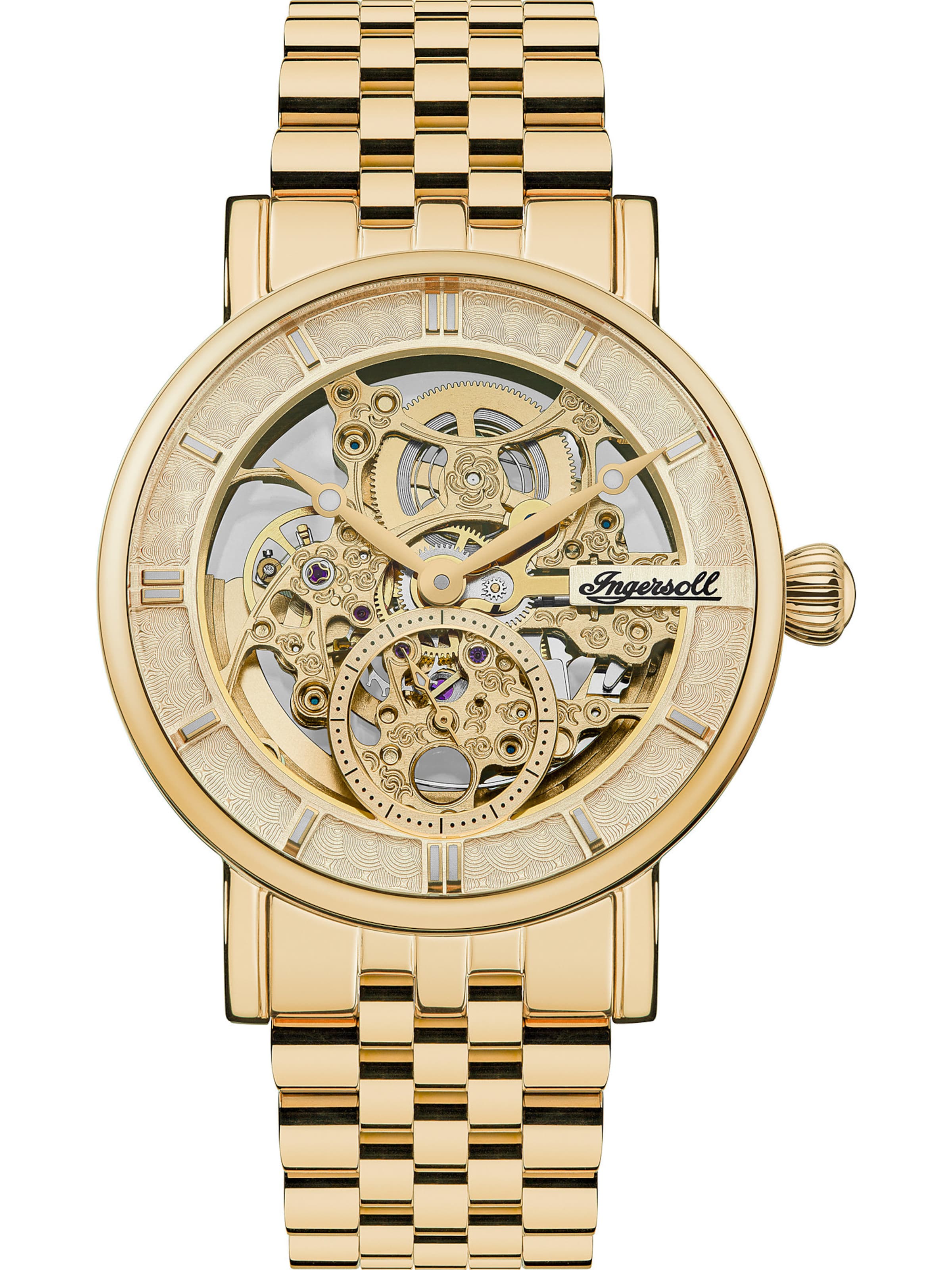 Montre à affichage analogique INGERSOLL en or : devant