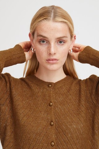 ICHI Knit Cardigan 'Kamara' in Brown