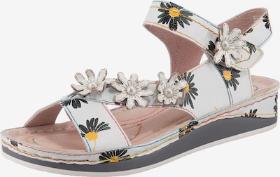 Laura Vita Sandals 'Brcuelo' in yellow gold / Black / White, Item view
