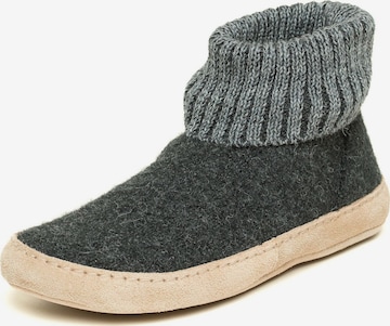 Gottstein Hausschuh 'Hüttenschuhe Dakota' in Grau: Vorderseite