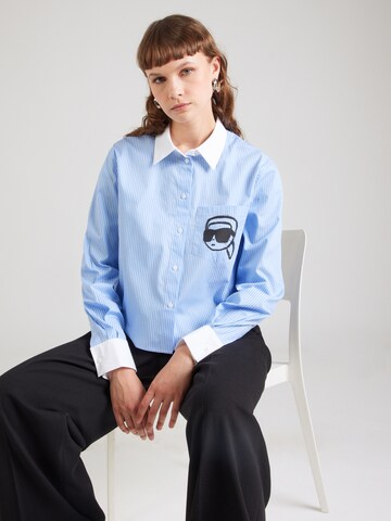 Karl Lagerfeld Bluse 'IKON' in Blau: Vorderseite